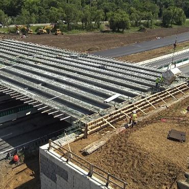 Bridge deck in place during rebuild on Capital Avenue SW