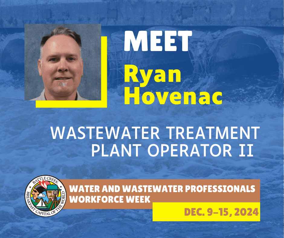 Water and Wastewater Professionals Workforce Week Employee Spotlight on Ryan Hovanec, with photo