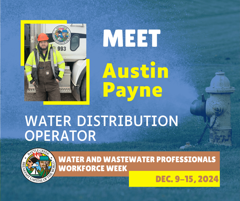 Water and Wastewater Professionals Workforce Week Employee Spotlight on Austin Payne, with photo