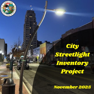 A photo of a streetlight in Downtown Battle Creek and the text, 