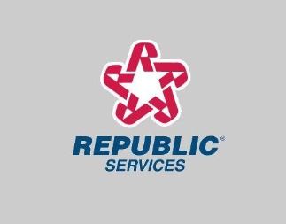 Republic Services logo on gray background