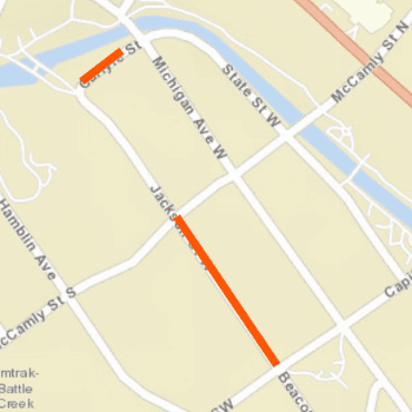 Map of electrical work starting downtown on May 3