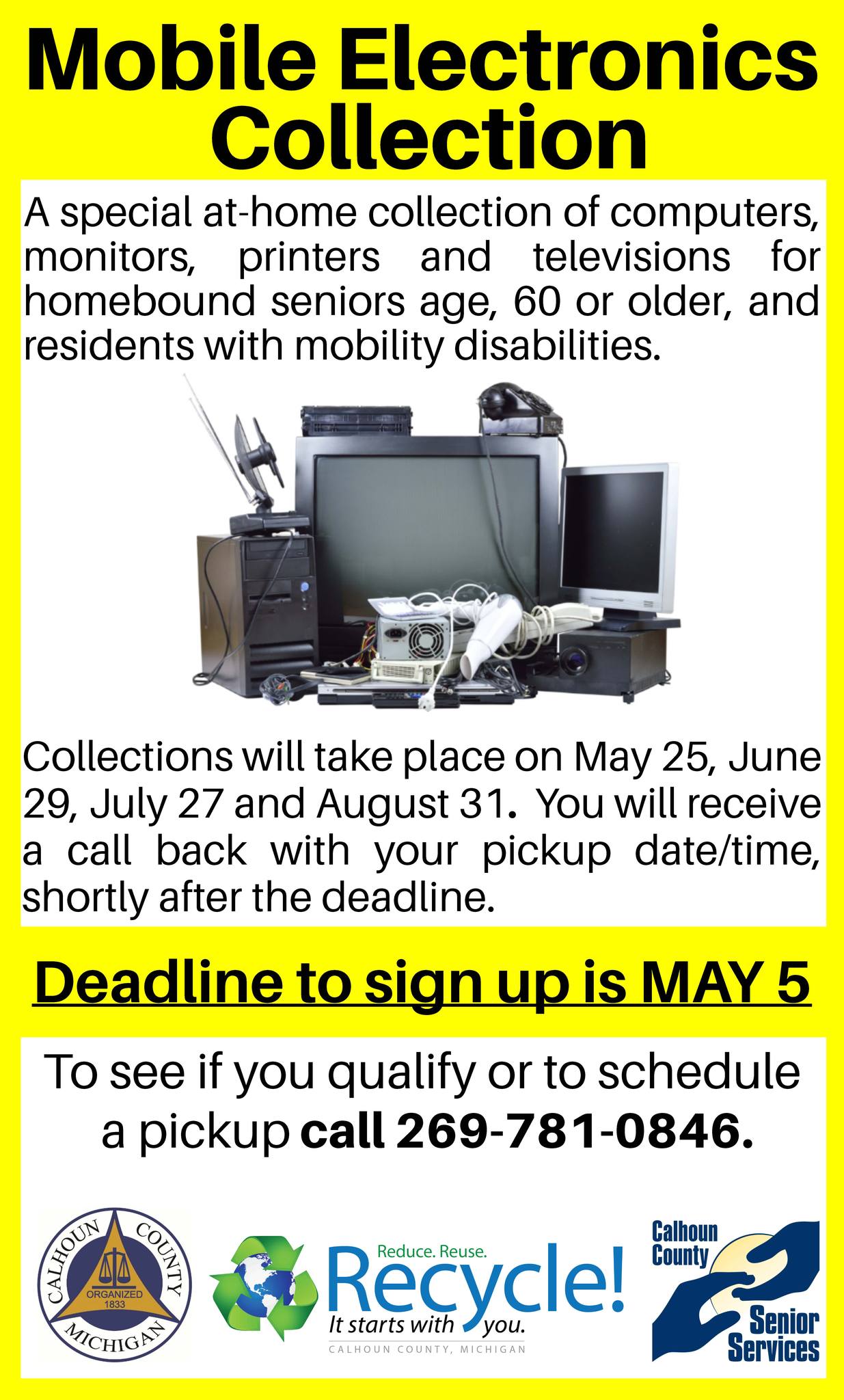 Pile of electronics, including a TV and computer pieces, with text from the post.