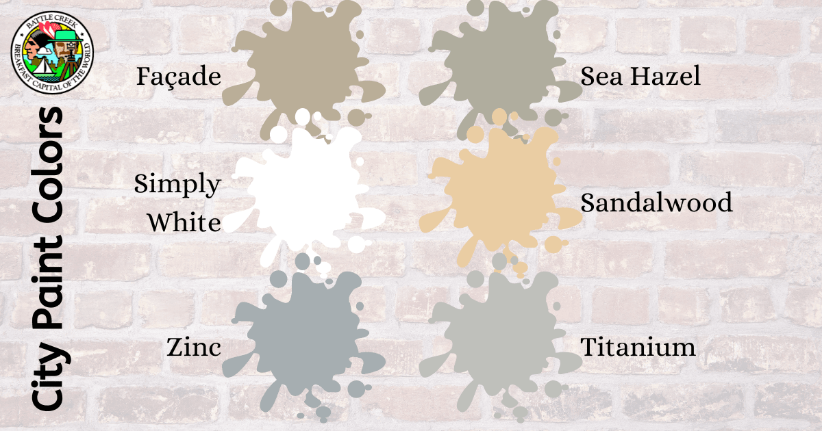 Six paint splotches showing different colors available.