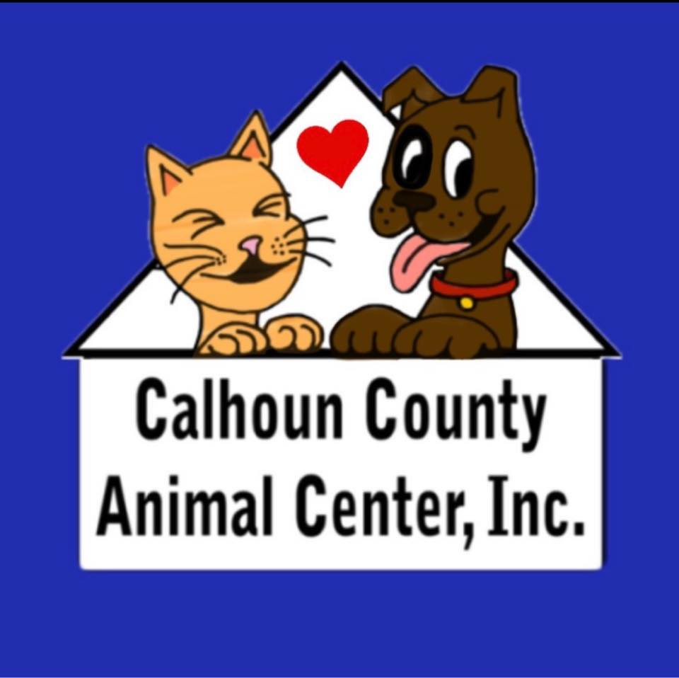 Calhoun County Animal Center, Inc. seal with blue background and dogs pictured