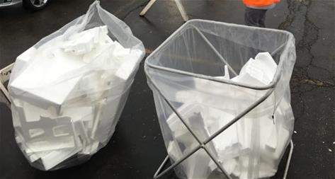 Styrofoam for recycling